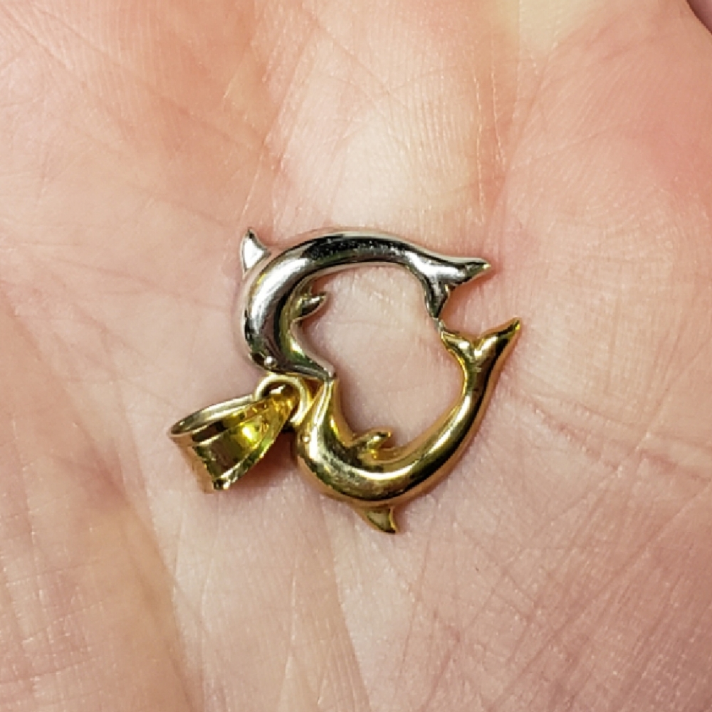 Gold & silver heart necklace pendant